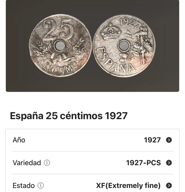 25 céntimos 1927