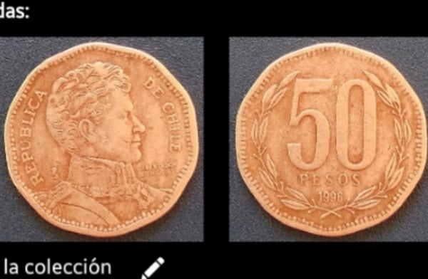 50 pesos chilenos año 1996