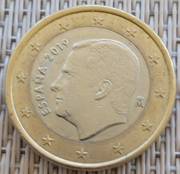Moneda de 1 euro Rey Felipe VI 2019