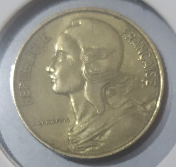 moneda francia 5 centimos 1974