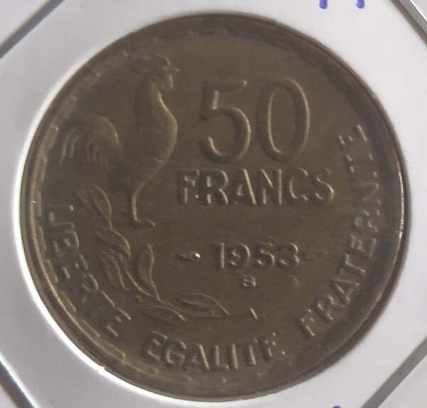 moneda FRANCIA 50 FRANCOS 1953