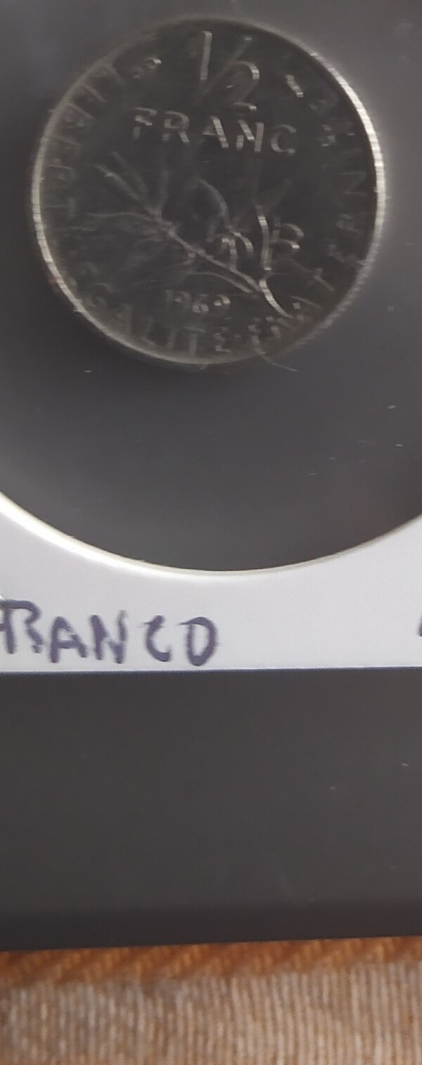 moneda FRANCIA 1/2 FRANCO 1969