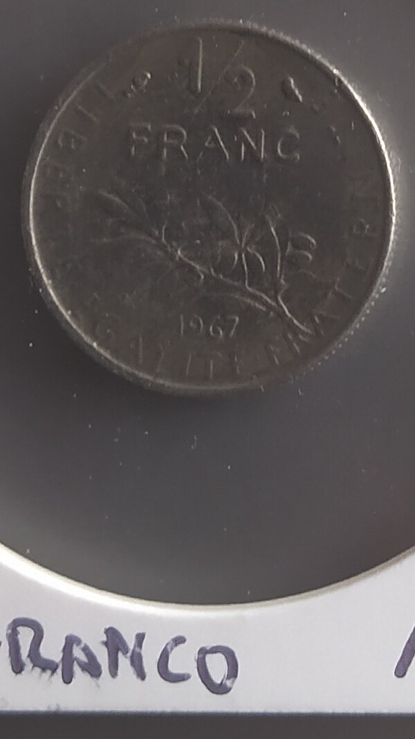 moneda FRANCIA 1/2 FRANCO 1967