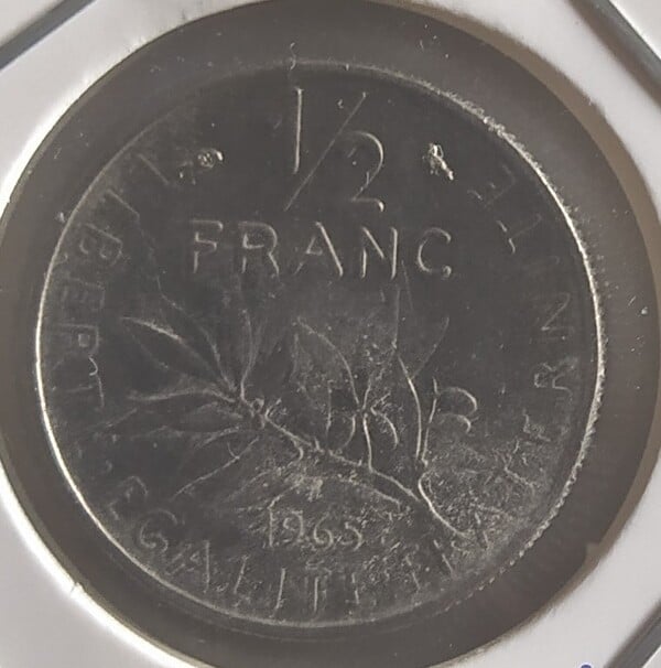 moneda FRANCIA 1/2 FRANCO 1965