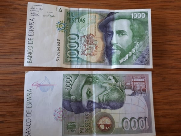 4 Billetes de 1000 pesetas de 1992
