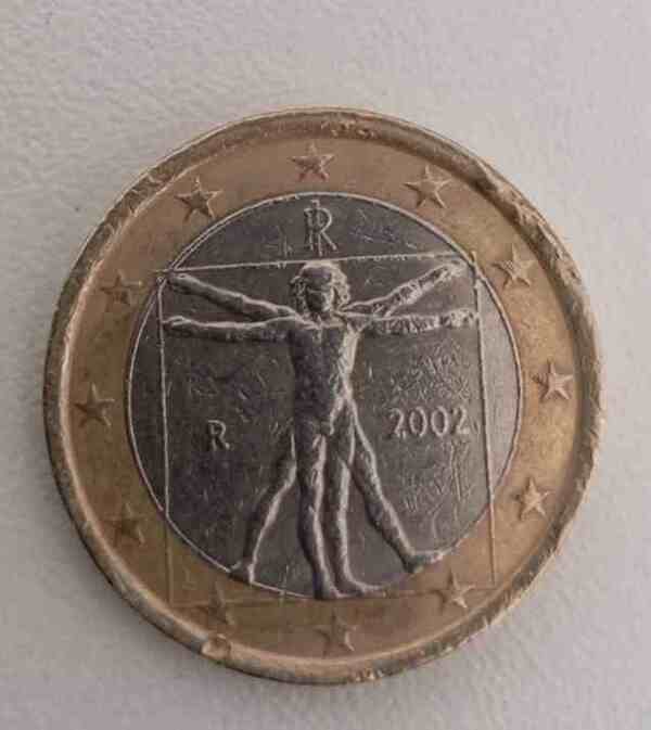 Moneda de 1 euro 2002  Italia Da Vinci