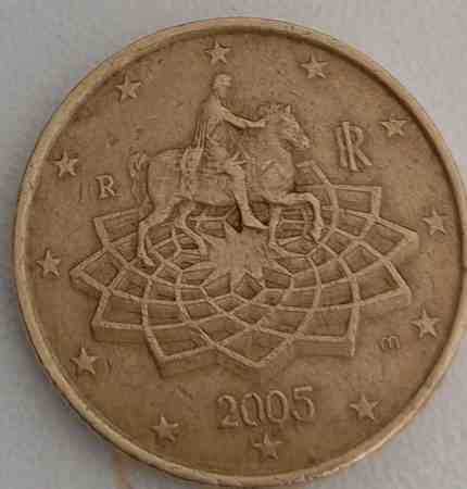 Moneda 50 cm Italia 2005