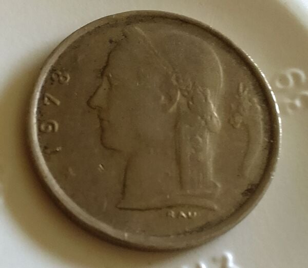 Moneda de 1 fr Balduino del año 1978
