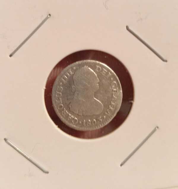 Moneda de plata columnaria un real de 1803