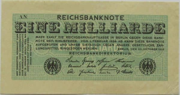 1000000000 Mark Reichsbanknote