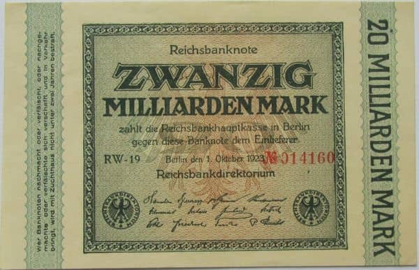 20000000000 Mark Reichsbanknote