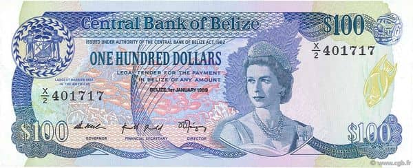 100 Dollars Elizabeth II Central Bank