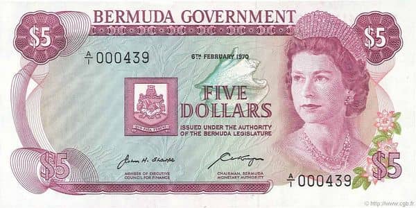 5 Dollars Elizabeth II Government