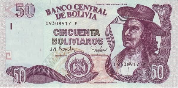 50 Bolivianos Holguin Series F-J