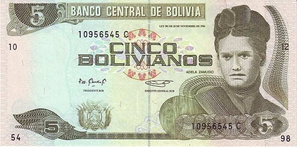 5 bolivianos