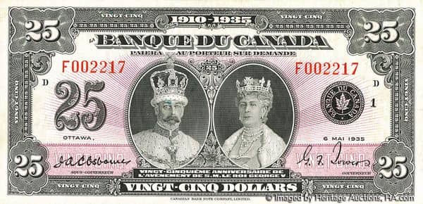 25 Dollars King George V - French