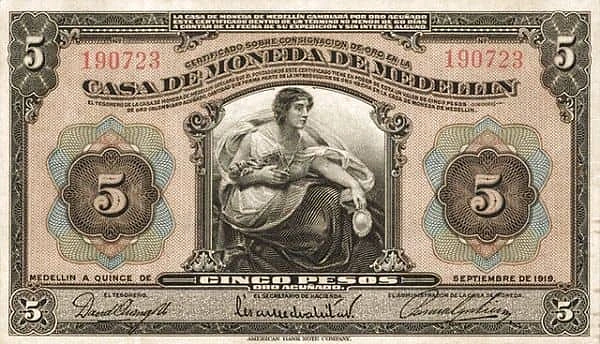 5 Pesos Overprint