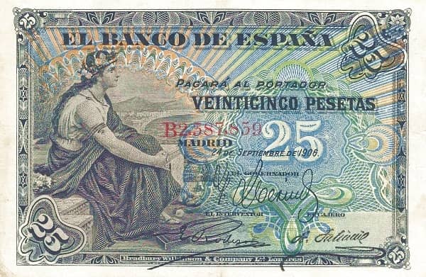 oferta contar Correctamente Billete 25 Pesetas 1906 de España | Foronum.com