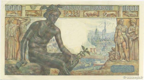 1000 Francs Déesse Déméter