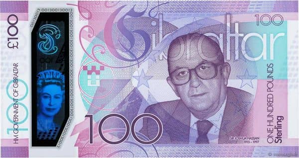 Billete 100 Pounds Sir Joshua Hassan Centenary