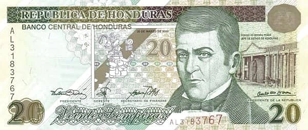 20 lempiras (50 Aniversario Banco Central)