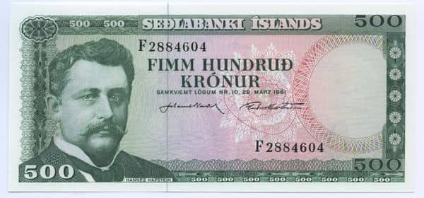 500 Krónur Seðlabanki Íslands