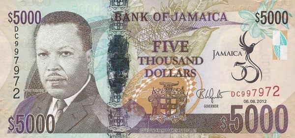5000 Dollars Golden Jubilee of Jamaica