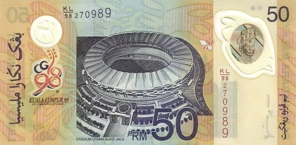 50 ringgit (XVI Juegos de la Commonwealth)