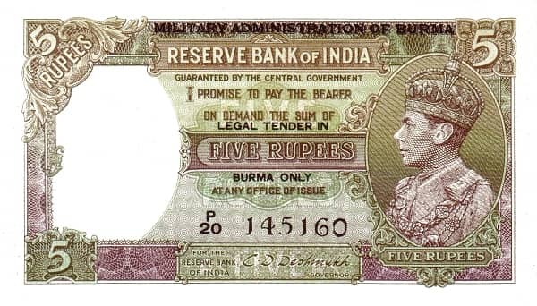 5 Rupees Burma