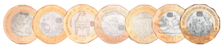 Monedas conmemorativas de 20 pesos
