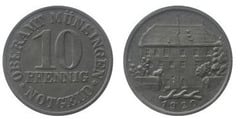 10 pfennig (Distrito de Münsingen-Estado federado de Württemberg)