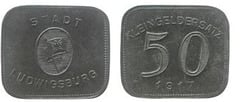 50 pfennig (Ciudad de Ludwigsburg-Estado federado de Württemberg)