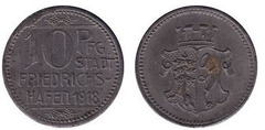 10 pfennig (Ciudad de Friedrichshafen-Estado federado de Württemberg)