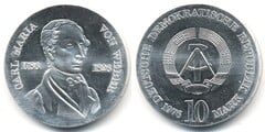 10 mark (Centenario de la Muerte de Carl Maria von Weber)