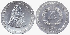 20 mark (250 Aniversario de la Muerte de Gottfried Wilhelm Leibniz)