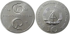 10 mark (500 Aniversario de la Muerte de Johann Gutenberg)