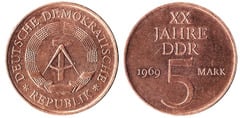 5 mark (20 Aniversario de la República Democrática Alemana)