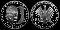 10 mark (100 Aniversario del Nacimiento de Johann Gottfried Herder)