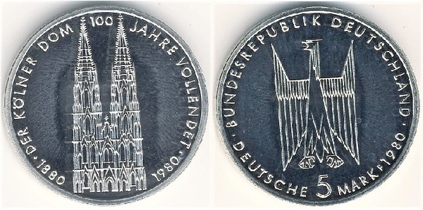 5 mark (Centenario de la Catedral de Colonia)