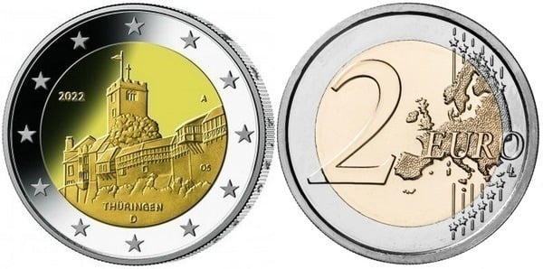 2 euro (Estado Federado de Türingen-Eisenach)