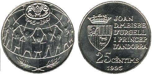 25 cèntims (50 Aniversario de la FAO)