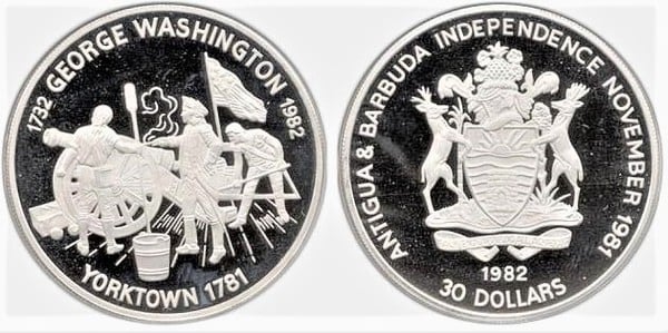 30 dollars (250 Aniversario del Nacimiento de G. Washington)