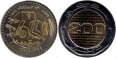 200 dinars (60 Aniversario de la Independencia)