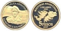 5 pesos (25 Aniversario de la Guerra de las Malvinas)