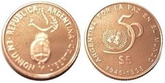 5 pesos (50 Aniversario de la ONU)