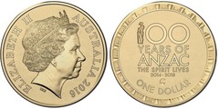 1 dollar (100 Aniversario de la Fiesta Nacional ANZAC)