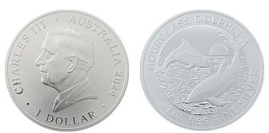 1 dollar (Delfín reloj de arena)