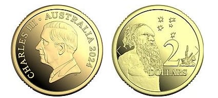 2 dollars (Hombre aborigen; Dan Thorne)