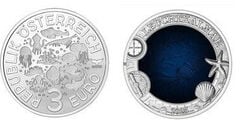 3 euro (Siluetas de los distintos animales marinos de la serie)