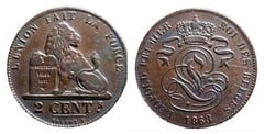2 centimes (Leopoldo I des belges)